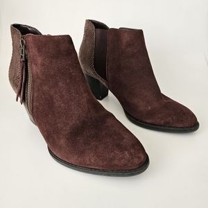 Vionic Womens Anne Dark Brown Suede Casual Snake Ankle Booties Size 8